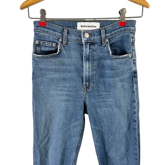 REFORMATION High and Skinny Jeans in Rhine - Picture 5 of 16